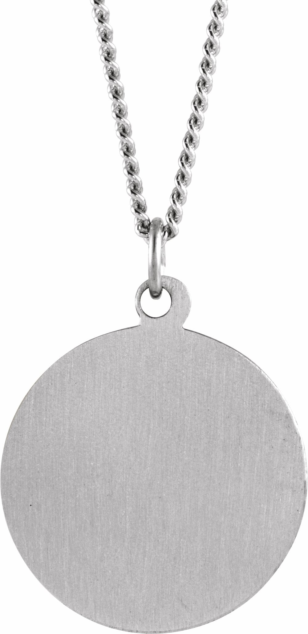 Sterling Silver 18 mm Round St. Peregrine 18" Necklace
