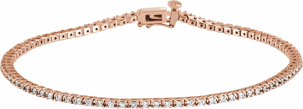 14K Rose Gold 7/8 CTW Lab-Grown Diamond Line 7 1/4" Bracelet
