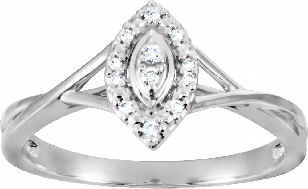 10K White Gold .06 CTW Natural Diamond Ring