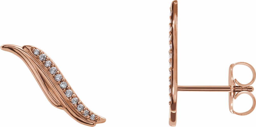 14K Rose Gold .06 CTW Natural Diamond Ear Climbers