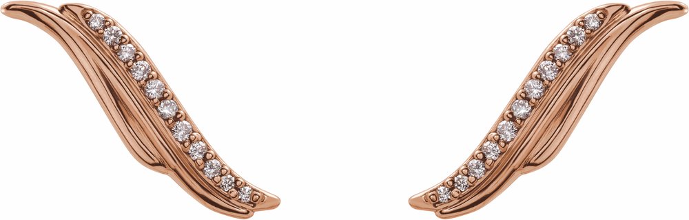 14K Rose .06 CTW Natural Diamond Ear Climbers