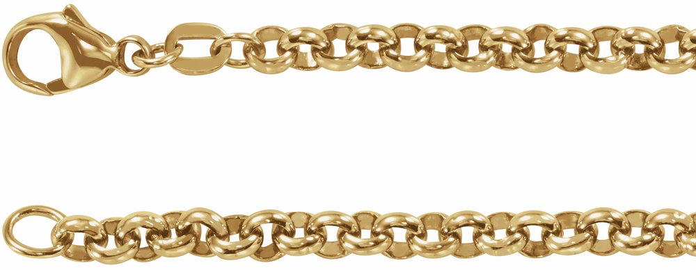 14K Yellow 3.8 mm Rolo 7" Chain