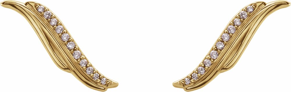 14K Yellow Gold .06 CTW Natural Diamond Ear Climbers