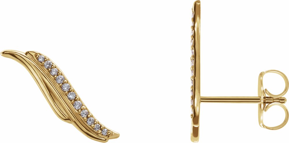 14K Yellow Gold .06 CTW Natural Diamond Ear Climbers