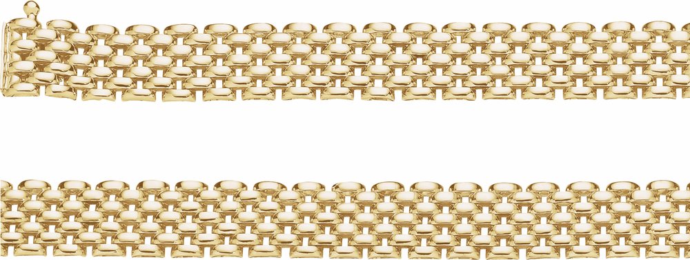 14K Yellow Gold 10.25 mm Panther 7" Chain