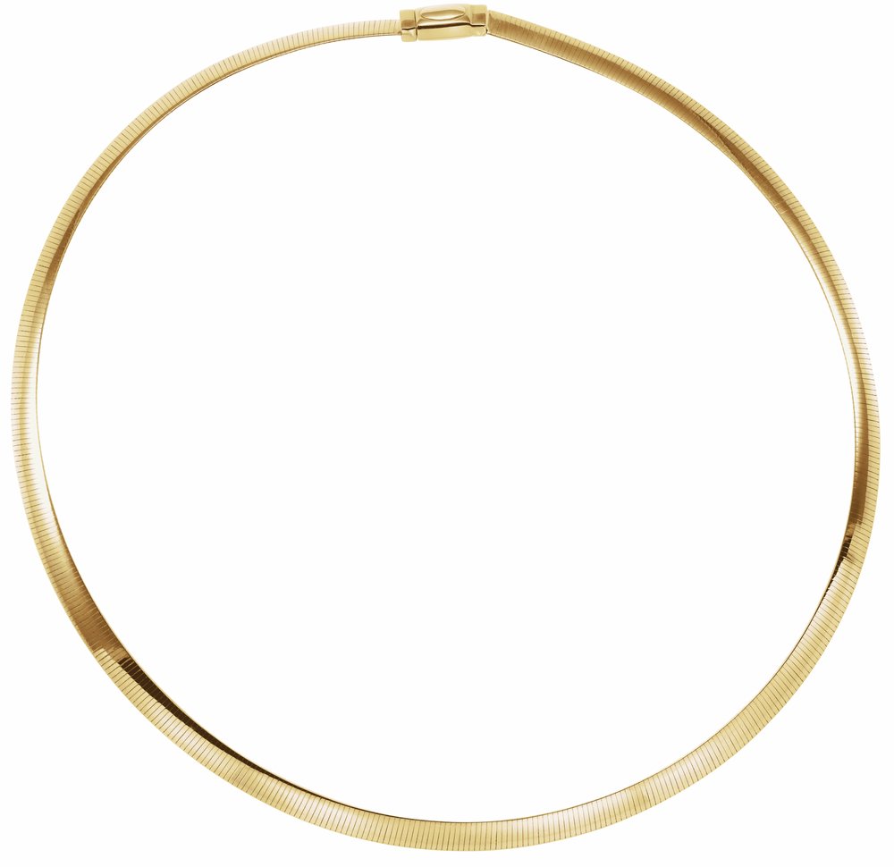 14K Yellow/White Gold 6 mm Reversible Omega 18" Chain