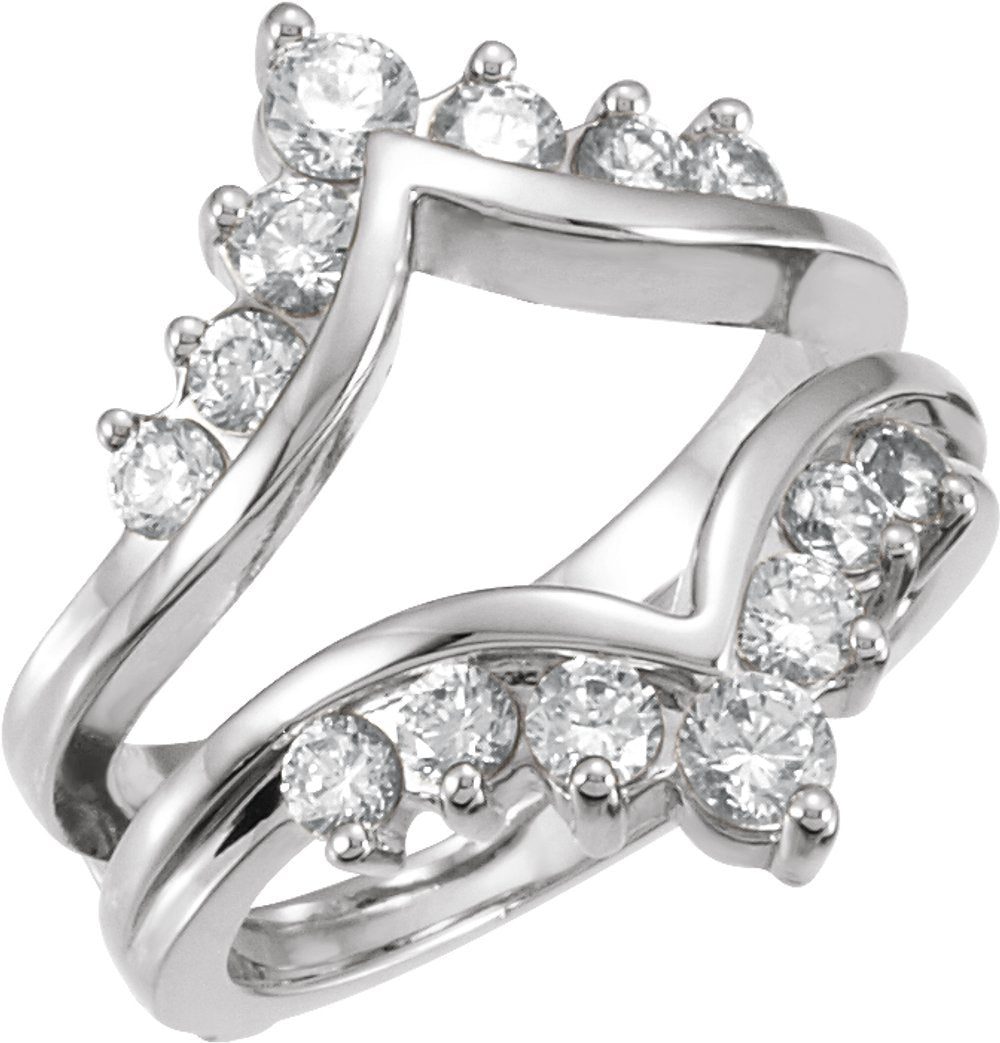 14K White 1/3 CTW Natural Diamond Ring Guard