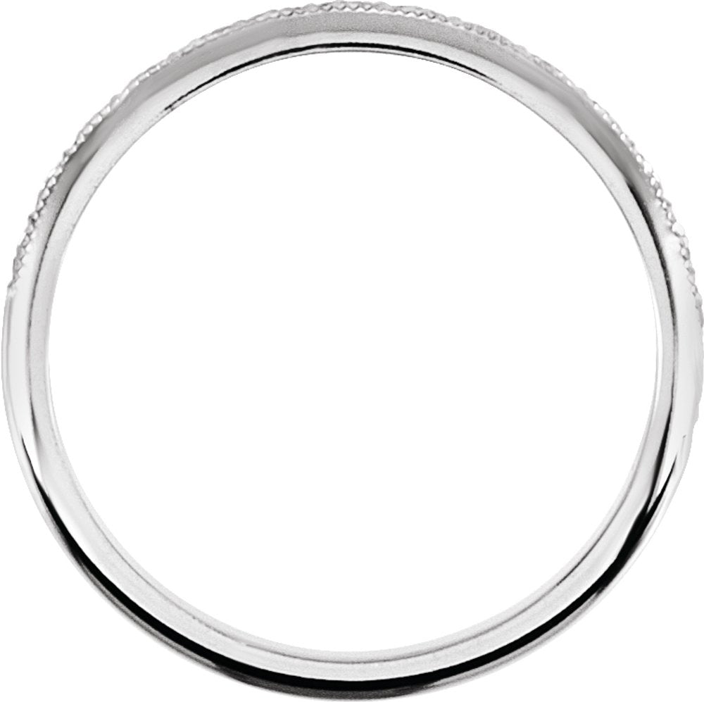 14K White Gold 2 mm Milgrain Geometric Band Size 6