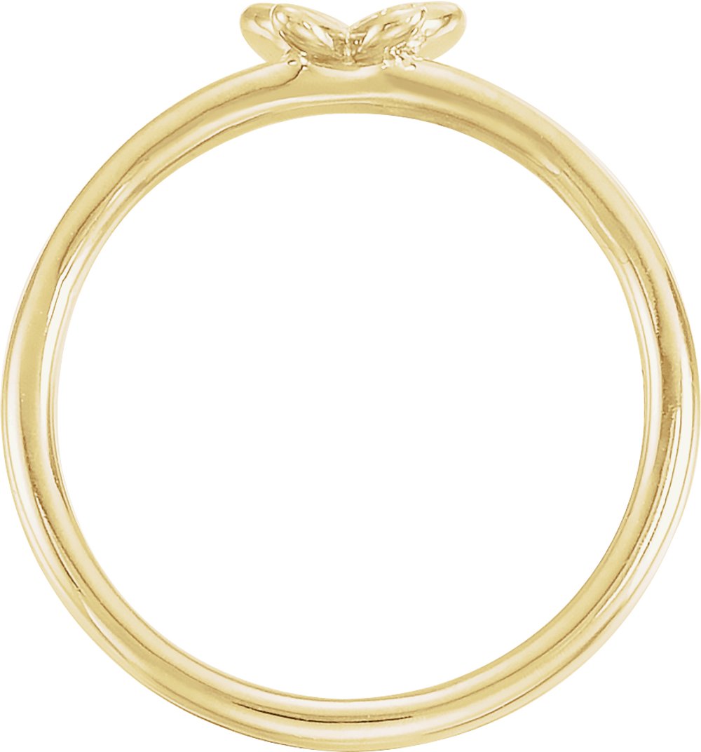 14K Yellow Gold .02 CTW Natural Diamond Butterfly Youth Ring