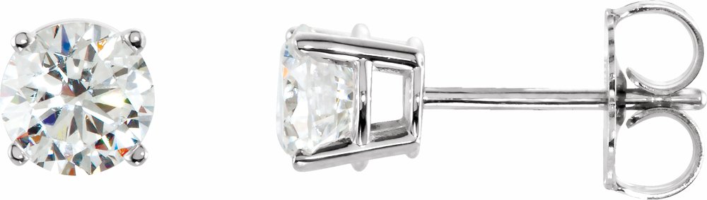 Sterling Silver 5 mm Imitation White Cubic Zirconia Earrings
