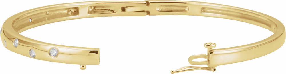 14K Yellow Gold 1/2 CTW Lab-Grown Diamond Bangle 6 3/4" Bracelet