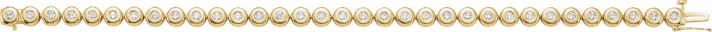 14K Yellow Gold 2 CTW Natural Diamond Bezel-Set Line 7" Bracelet