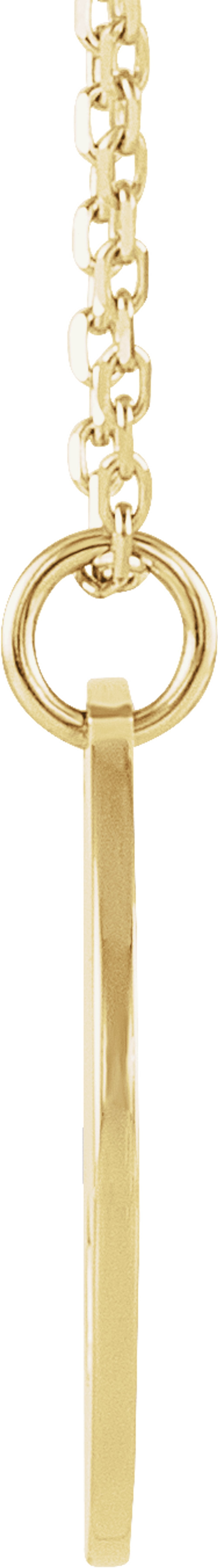 14K Yellow Gold Engravable Pierced Heart Disc 16-18" Necklace