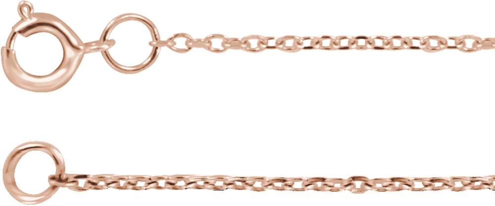 10K Rose Gold 1 mm Adjustable Diamond-Cut Cable 16-18" Chain