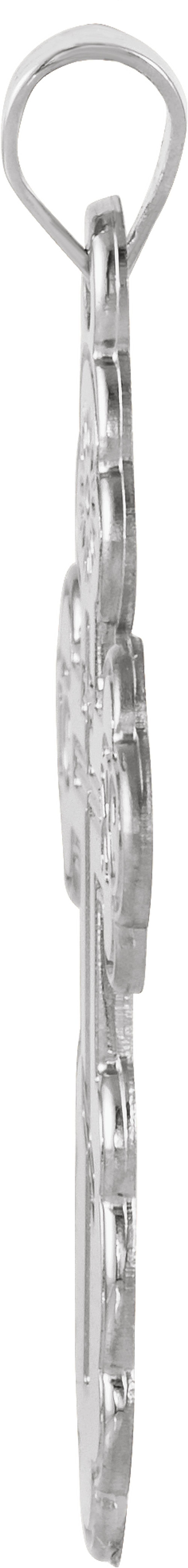 14K White Gold St. Olga Orthodox Cross Pendant