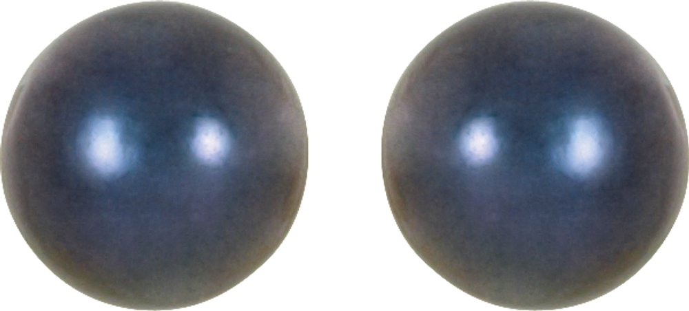 14K Yellow 6 mm Cultured Black Akoya Pearl Earrings