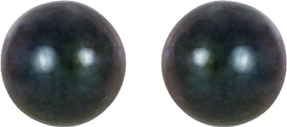 14K White Gold 4 mm Cultured Black Akoya Pearl Earrings