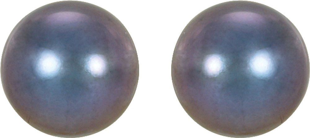 14K Yellow Panache® Cultured Black Freshwater Pearl Stud Earrings