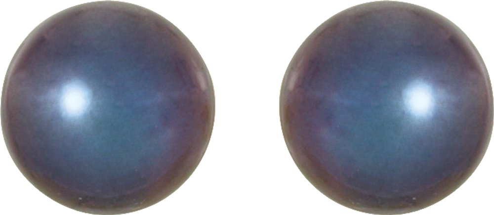 14K Yellow Panache® Cultured Black Freshwater Pearl Stud Earrings
