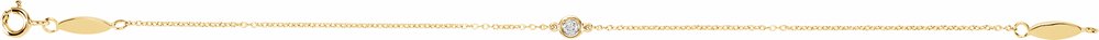 14K Yellow Gold .08 CT Natural Diamond 7" Bracelet