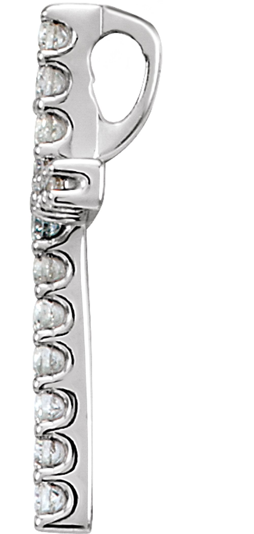 14K White Gold .06 CTW Lab-Grown Diamond Petite Cross Pendant