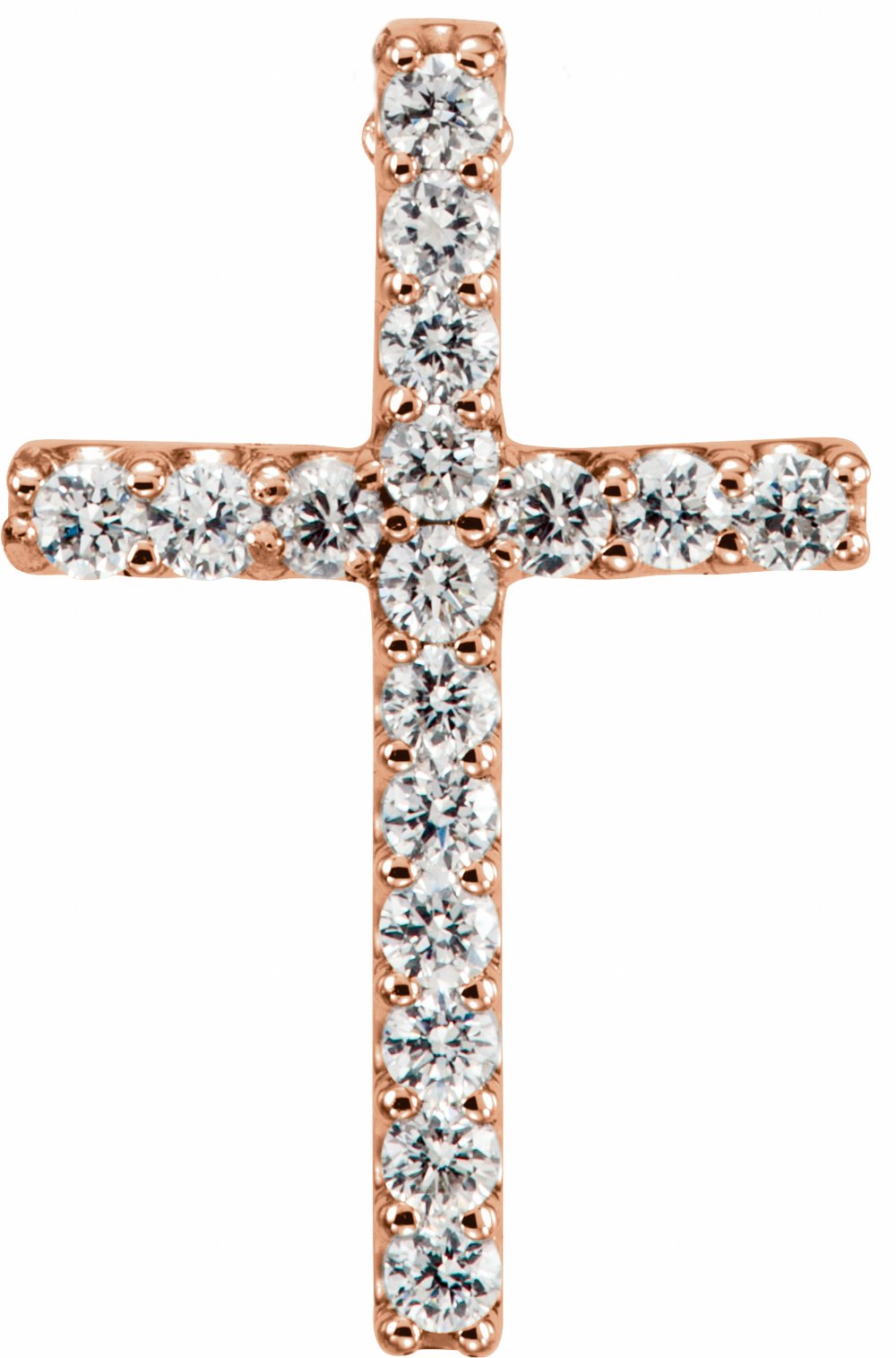 14K Rose Gold .06 CTW Lab-Grown Diamond Petite Cross Pendant