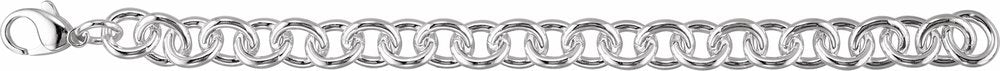 Sterling Silver 10 mm Cable 7 1/2" Chain
