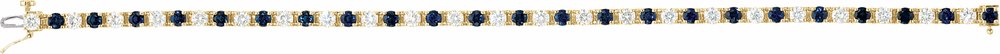 14K White Lab-Grown Blue Sapphire & 2 3/8 CTW Lab-Grown Diamond Line 7" Bracelet