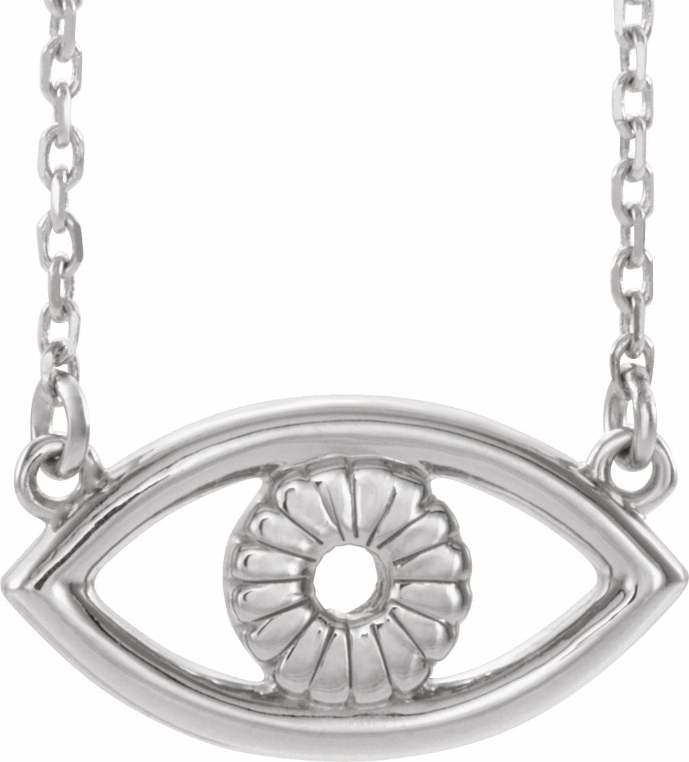 Sterling Silver Evil Eye 18" Necklace