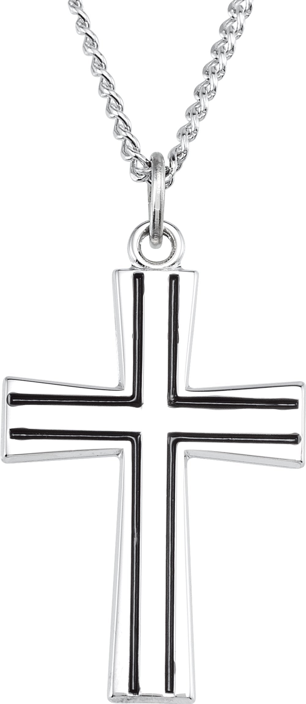 Sterling Silver Cross 24" Necklace