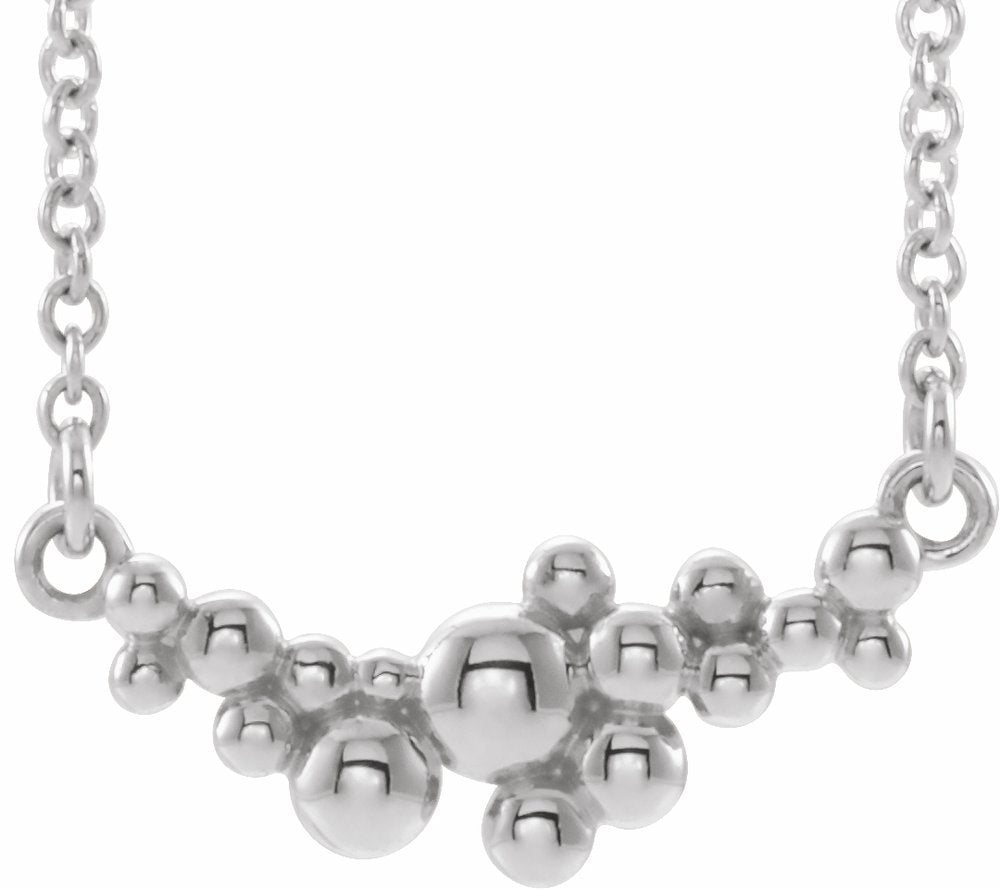 Sterling Silver Scattered Bead 18" Necklace