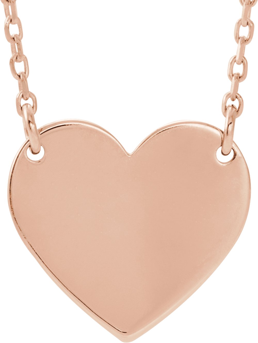 14K Rose Gold Engravable Heart 16-18" Necklace