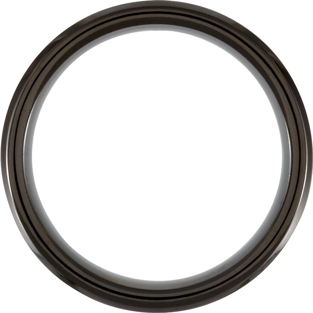 Black PVD Cobalt 8 mm Casted Wood Inlay Comfort-Fit Band Size 9