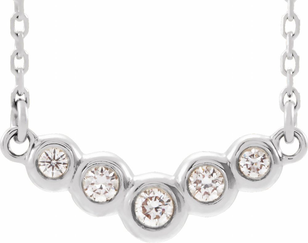 14K White 1/8 CTW Natural Diamond 18" Necklace