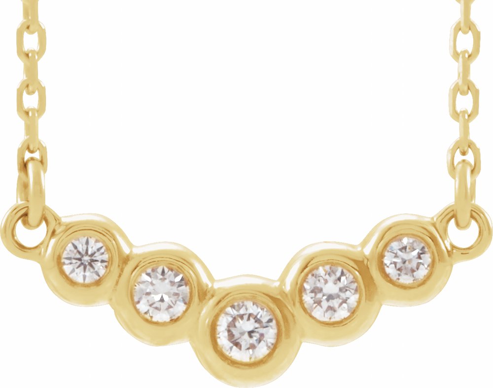 14K Yellow 1/8 CTW Natural Diamond 18" Necklace
