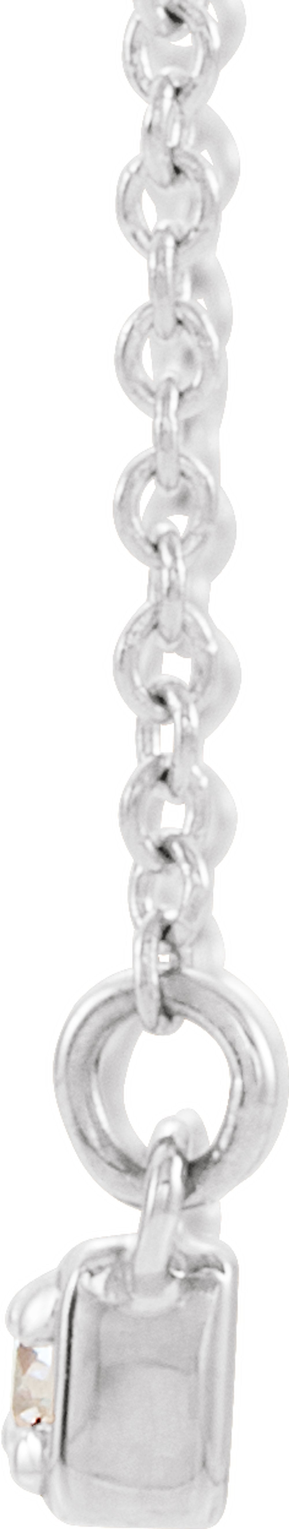 14K White Gold 1/5 CTW Natural Diamond Bar 16-18" Necklace