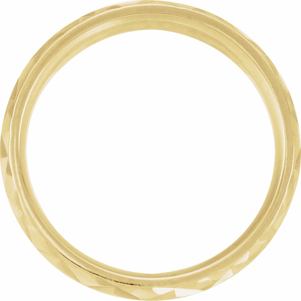 18K Yellow Gold 7 mm Geometric Faceted Flat Band Size 7