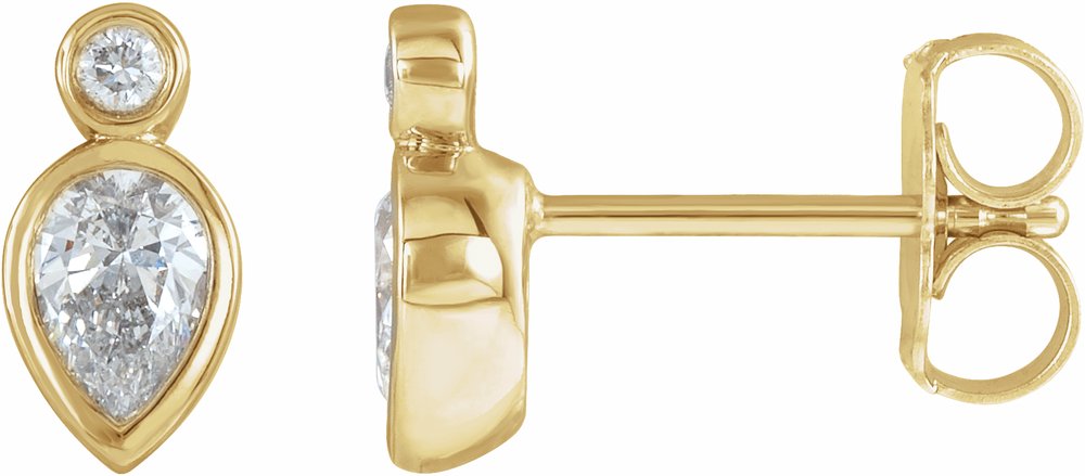 14K Yellow 1/3 CTW Natural Diamond Bezel-Set Earrings