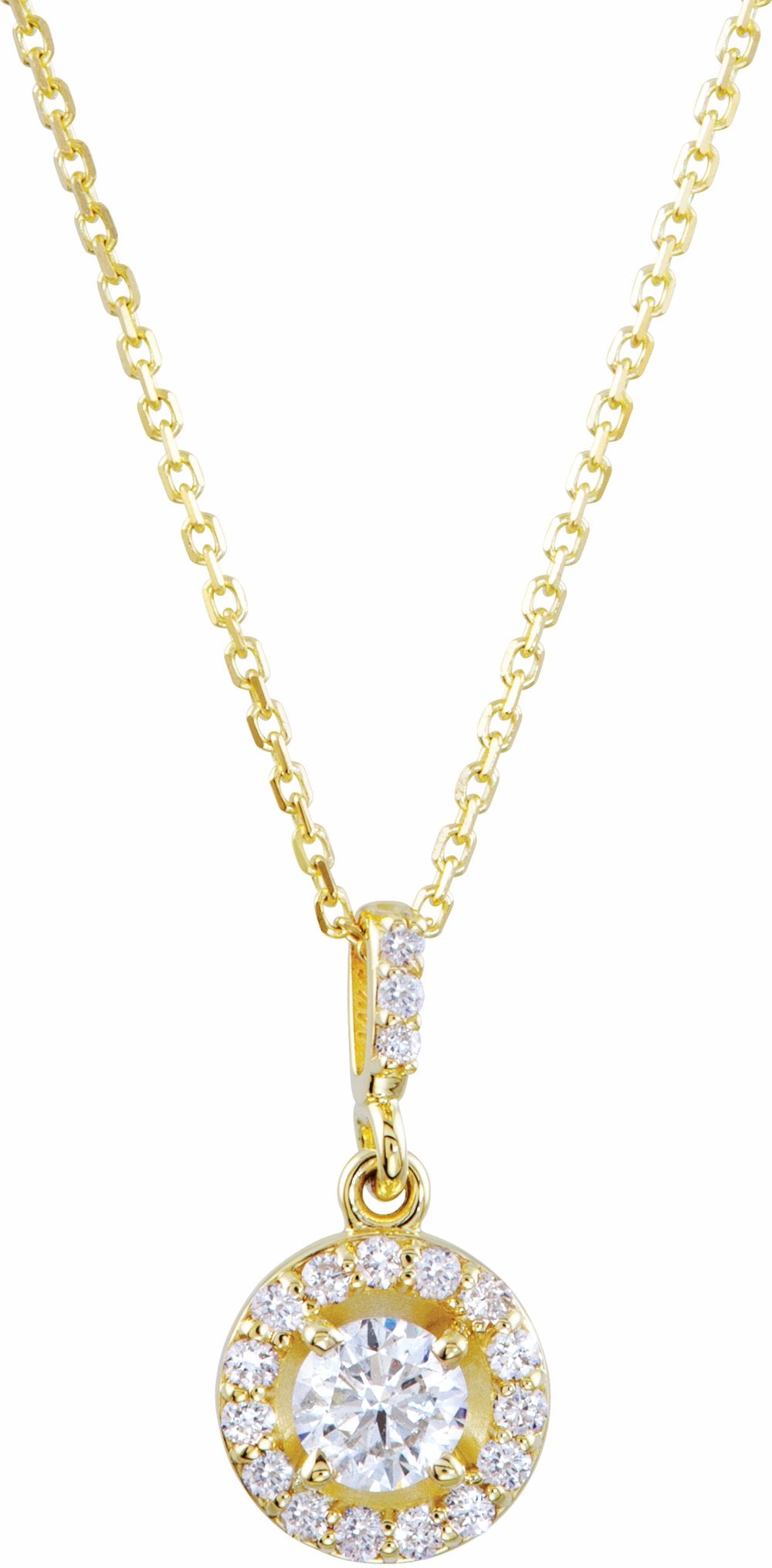 14K Yellow 9/10 CTW Lab-Grown Diamond 18" Necklace