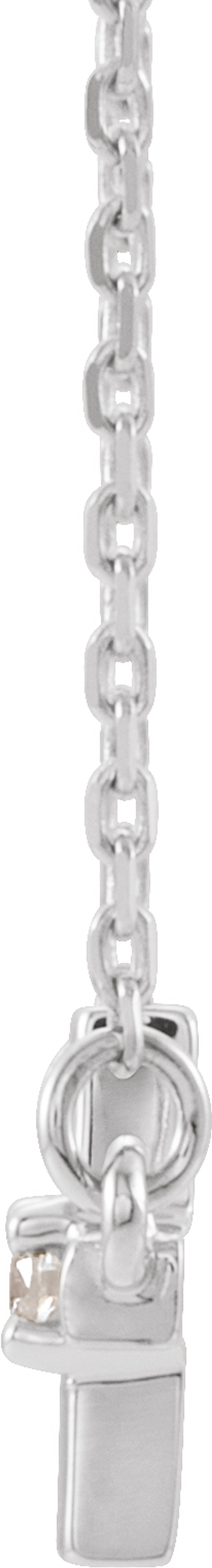 14K White Gold .03 CTW Natural Diamond Sideways Cross 16-18" Necklace