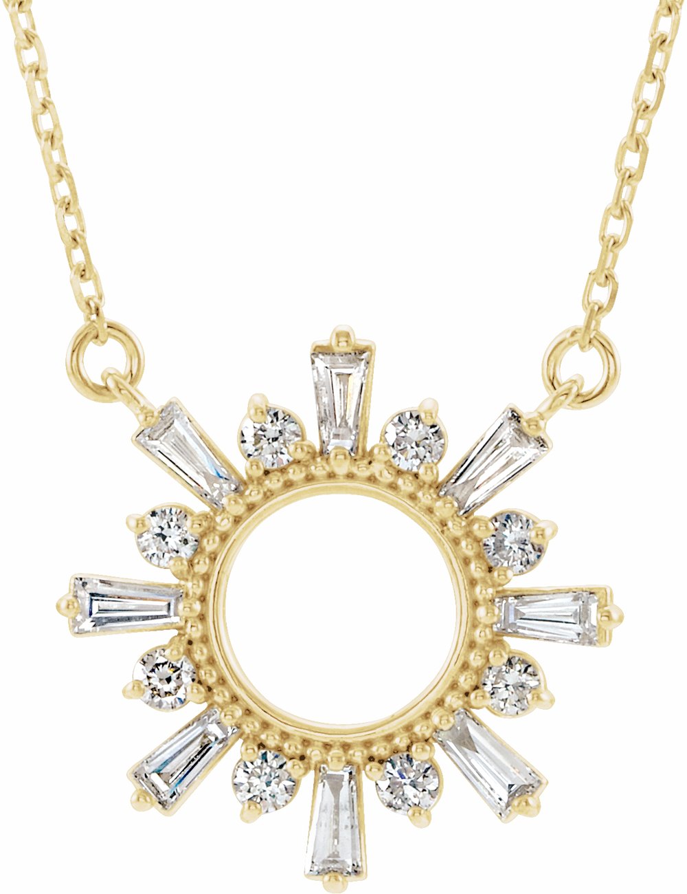 14K Yellow Gold 3/8 CTW Natural Diamond Circle 18" Necklace