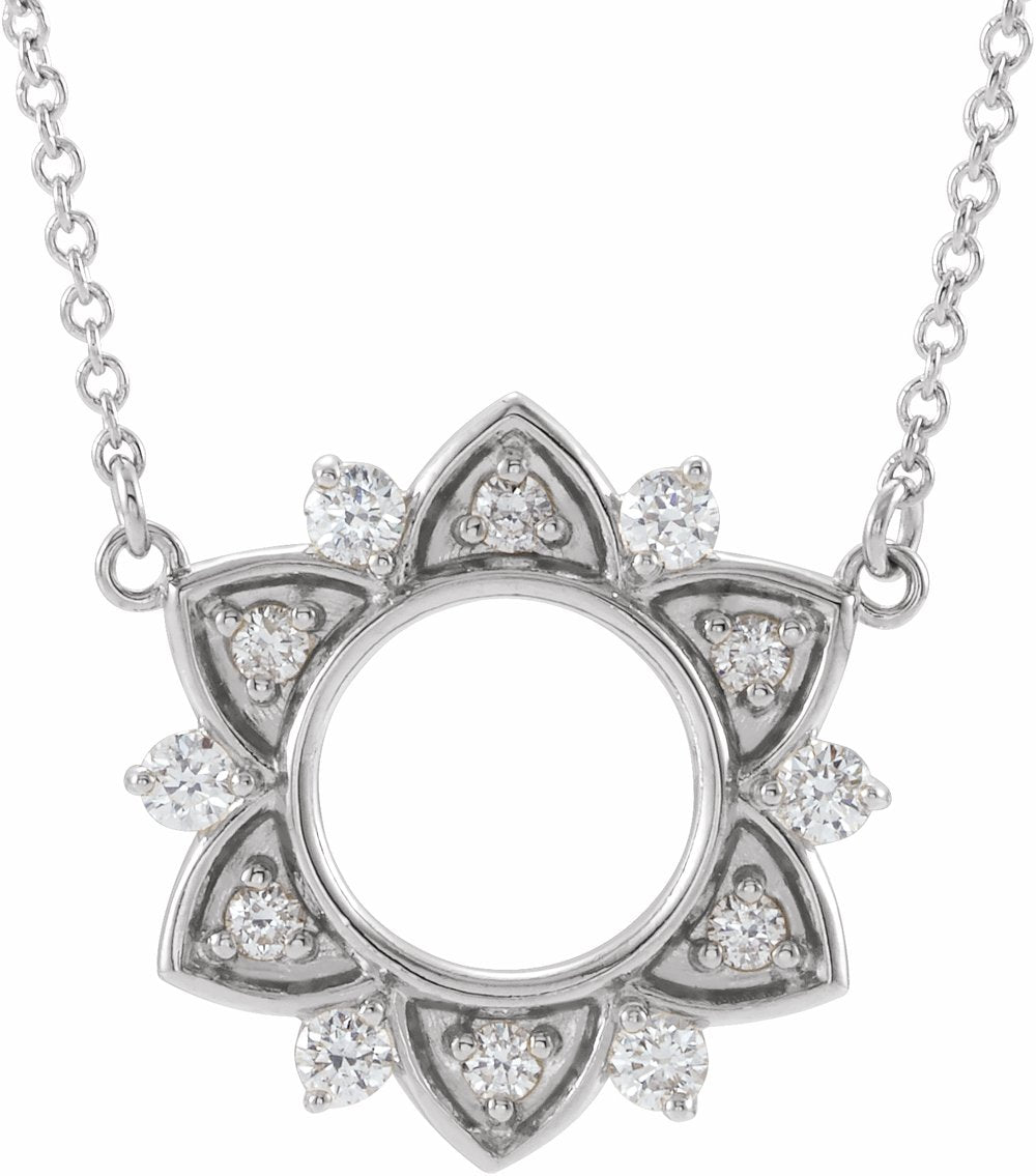 14K White Gold 1/4 CTW Natural Diamond 18" Necklace