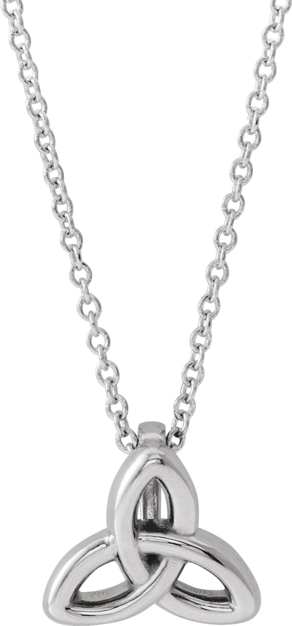 Sterling Silver Celtic-Inspired Trinity 16-18" Necklace