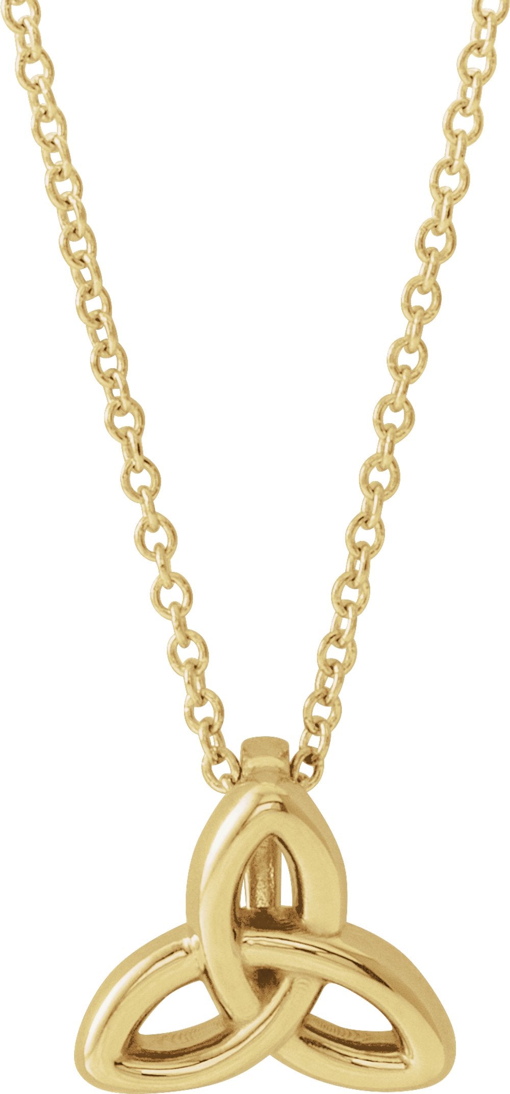 14K Yellow Celtic-Inspired Trinity 16-18" Necklace