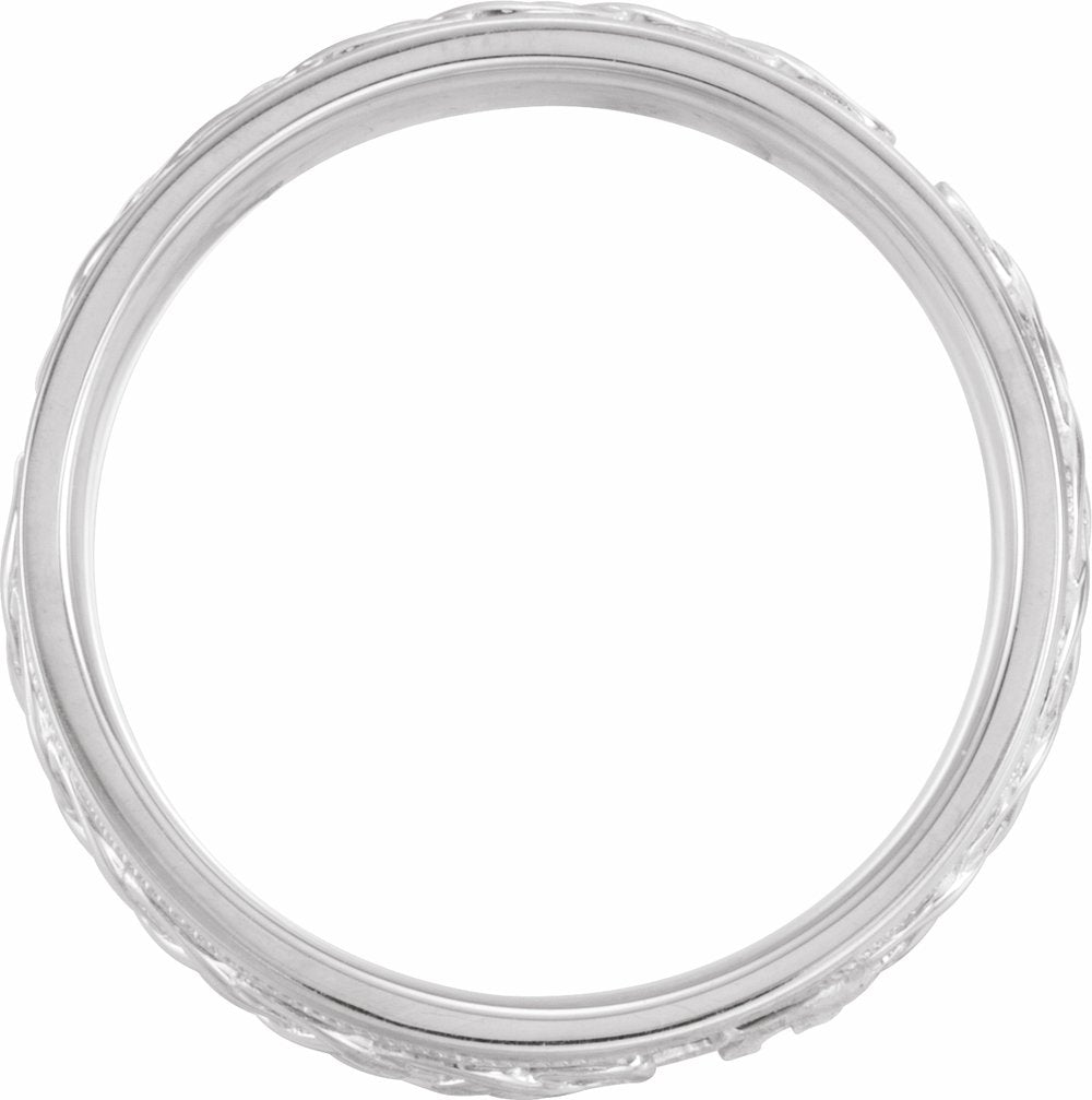 14K White Gold 7 mm Milgrain Celtic-Inspired Band Size 10