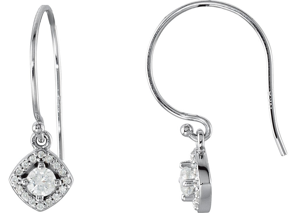 14K White Gold 3/8 CTW Natural Diamond Earrings