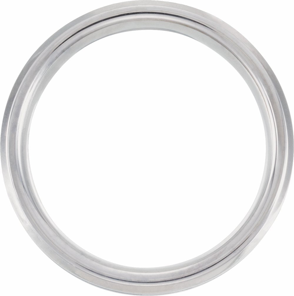 Tungsten & Blue Enamel Inlay 6 mm Grooved Comfort-Fit Flat Band Size 7