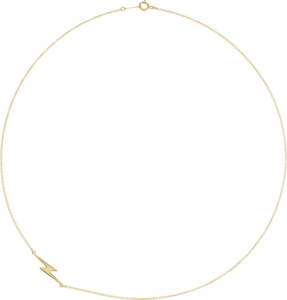 14K Yellow Lightning Bolt 16" Necklace