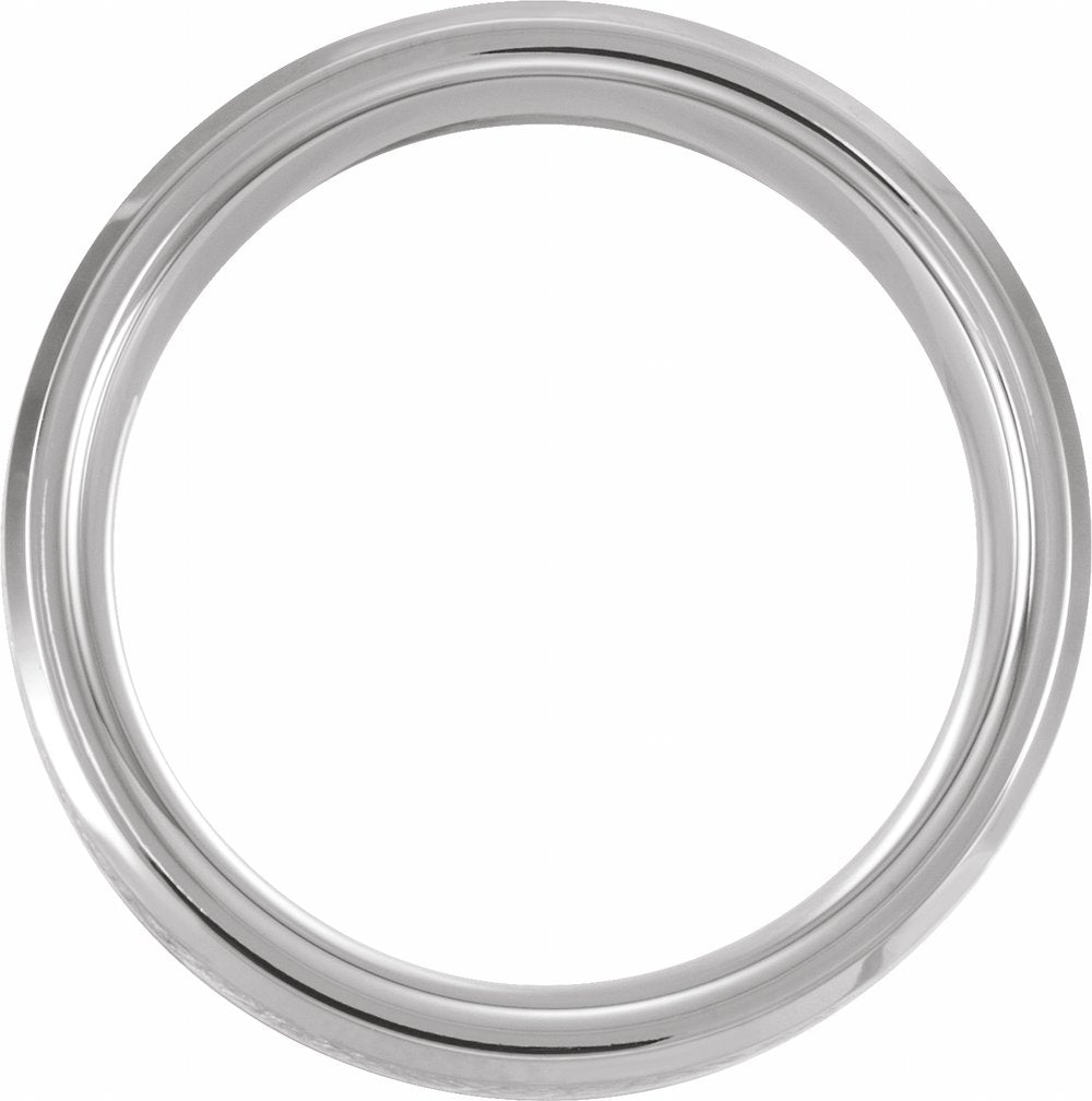 Tungsten 8 mm Beveled-Edge Imitation Meteorite Inlay Comfort-Fit Band