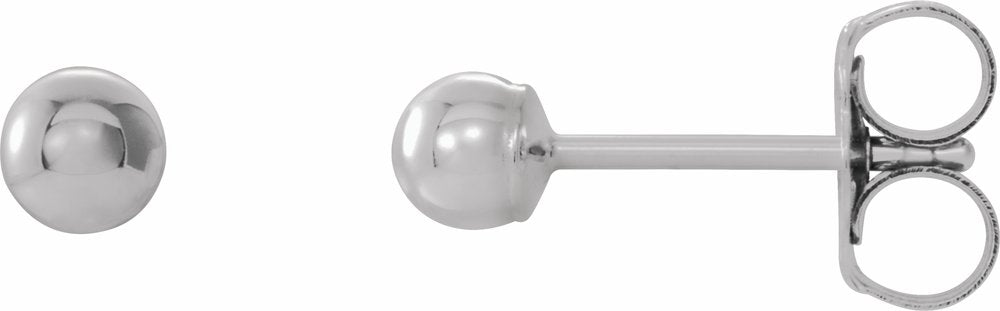 14K White Gold 3 mm Ball Earrings